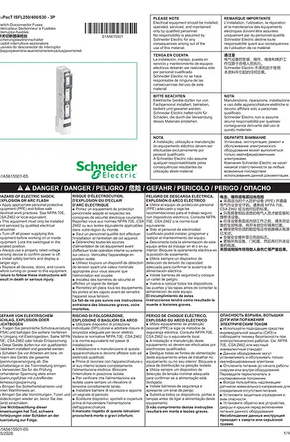 schneider施耐德FuPacT - ISFL 250 _ 400 _ 630 3P - 说明页